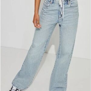 Garage wide leg jean (light wash, 26)